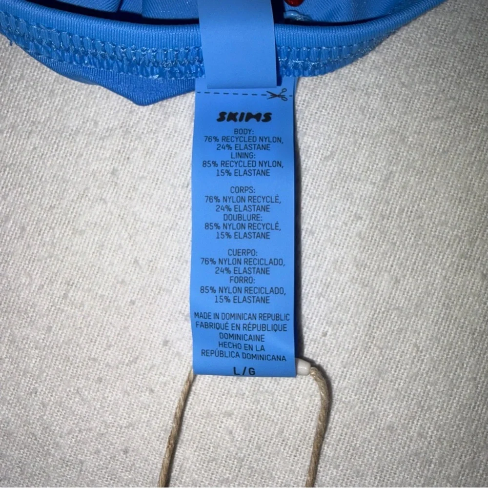 NWT‎ SKIMS Cheeky Tanga Blue Bikini Swimwear Bottom Size L